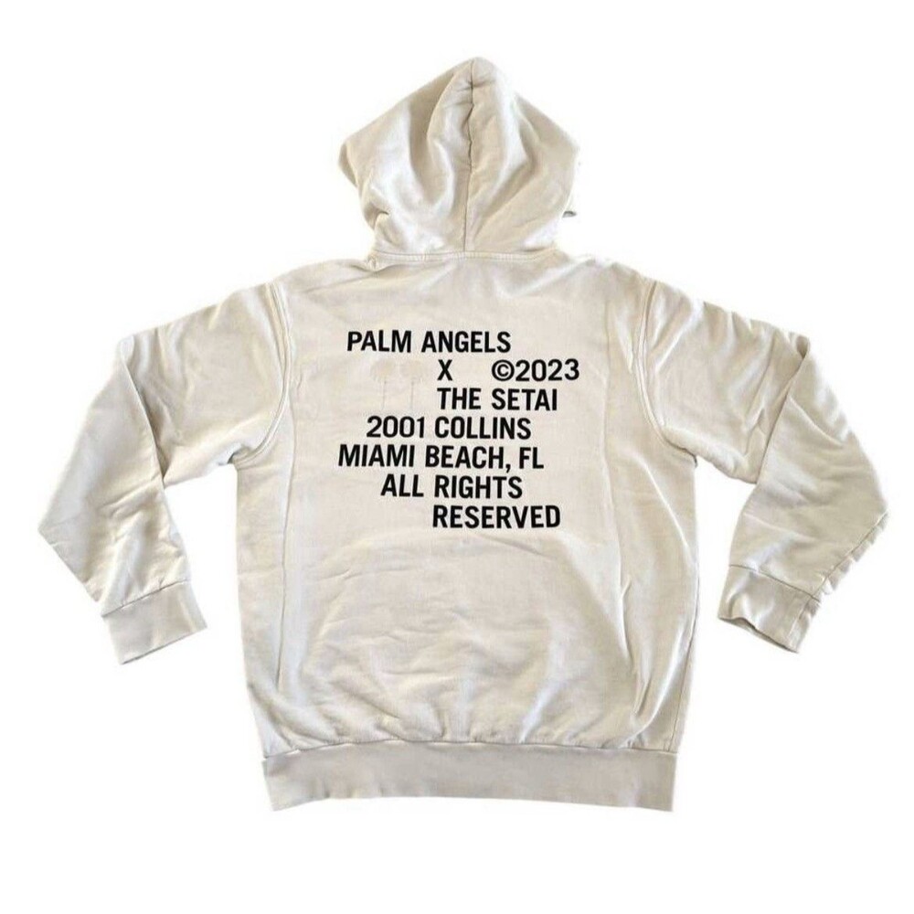 Palm Angels x The Setai Hotel Miami Beach White Hoodie Men's XXL Retail:$530